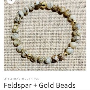 Feldspar + Gold Beads